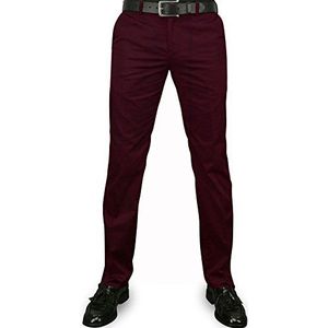 Merc Of London Chino voor heren, Rood - Rouge (Wine), 30W x 34L