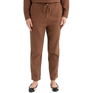 DeFacto Casual gebreide broek voor dames, joggingbroek - standaard pasvorm joggingbroek dames joggingbroek, joggingpak vrouw, bruin, 36