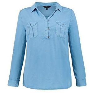 Ulla Popken Lyocell Hemdblouse voor dames met kreukelarm, hemd