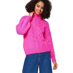 Trendyol FeMan Regular fit Basic Coltrui Gebreide Trui, Roze, M, roze, M