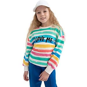 DeFacto Sweatshirt voor meisjes, ecru, 8-9 Jaren