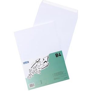 Bantex Enveloppen DIN B4 (35,3 x 25 cm) / enveloppen met plakstrips, 25 stuks in folieverpakking (wit)