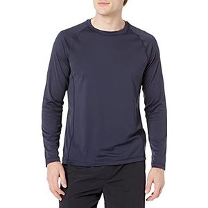 Amazon Essentials Men's Sneldrogend zwemshirt met lange mouwen (UPF 50), Donker marineblauw, L
