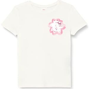 s.Oliver Junior Girl's T-shirt met pailletten, wit, 116/122, wit, 116/122 cm