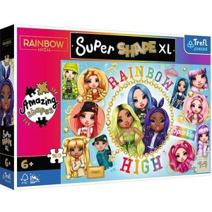Trefl Junior - Kleuren Rainbow High - Puzzle 160 XL Super Shape - Gekke Vorm Puzzels, Grote Stukjes, Kleurrijke Puzzel Met Dinosaurussen, Leuk voor Kinderen Vanaf 6 jaar