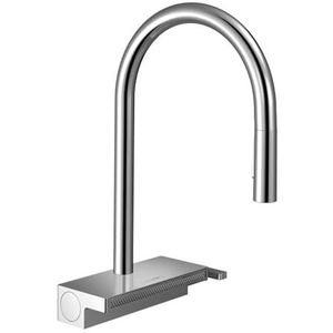 hansgrohe Keukenkraan Aquno Select M81 (waterkraan keuken met afdruipzeef, 360° draaibaar, uittrekbare douche, hoge comfort-uitloop 170mm, 3 straalsoorten, standaardaansluitingen) chroom