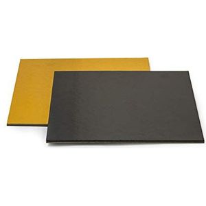 Taartplaat goud/zwart 32 x 32 x 0,2 cm