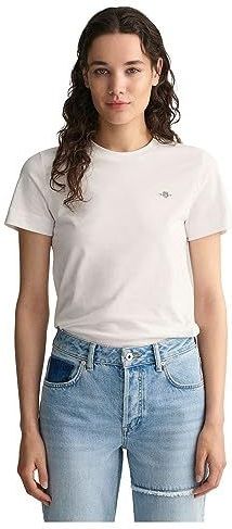 Gant Shield Regular Fit T-shirt Met Korte Mouwen Wit XS Vrouw