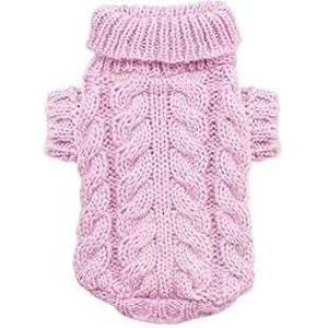 Hip Doggie Angora Cable Knit Sweater, XL, roze