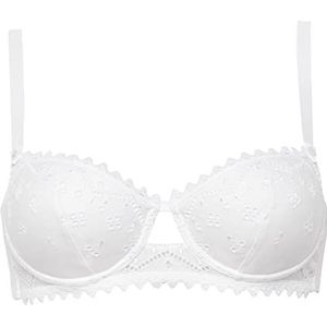 Maison Lejaby - BH-mand van geborduurd Bloom-katoen voor dames, Wit., M