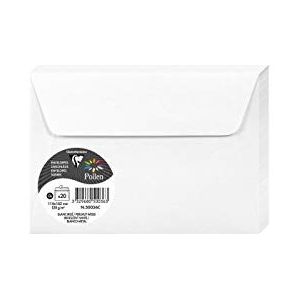Clairefontaine 50036C – verpakking met 20 zelfklevende enveloppen, formaat C6 (11,4 x 16,2 cm) – 120 g/m² – kleur: wit – uitnodiging en overeenstemming – pollen-serie – premium papier glad