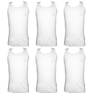 Navigare 6 onderhemden met brede schouders voor jongens/jongens, jersey, katoen, art. 13021, verschillende kleuren, Wit, 11-12 jaar