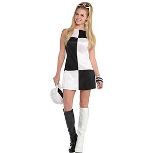 amscan 9915399 1960's zwart-wit mod meisje kostuum maat: 12-14 volwassene, zwart