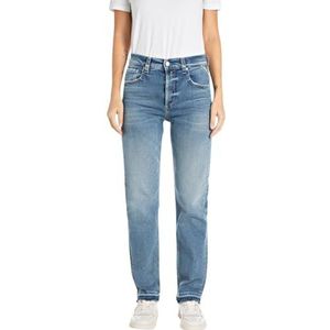 Replay Maijke Straight Fit Jeans met hoge taille voor dames, 009, medium blue., 32W x 30L
