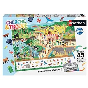 Nathan 86153 kinderpuzzel 60 stukjes in de tuin (zoekt en vinden) - meisjes of jongens vanaf 6 jaar - hoogwaardige puzzel - dik en duurzaam karton - natuur