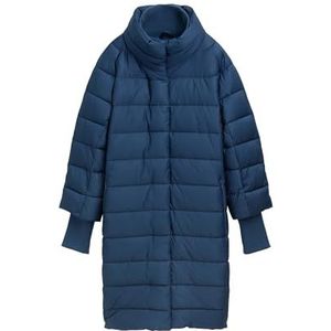 TOM TAILOR Lange gewatteerde damesjas met opstaande kraag, 26779 - Nachttijd Blauw, XL