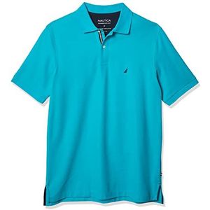Nautica Men's Classic Fit Short Sleeve Solid Performance Deck Polo Shirt, tropic wave, LT Tall