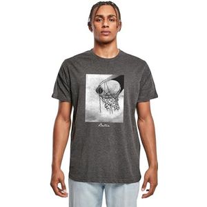 Mister Tee Heren T-shirt Ballin 2.0 Tee, T-shirt met fotoprint voor mannen, regular fit, streetwear, antraciet, XXL