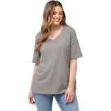 Ulla Popken - T-shirt - Zwart - Col en V - Manches Mi-longues - Voor Vrouw