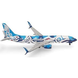 Herpa Modelvliegtuig Boeing 737-800 ""Xáat Kwáani (zalmmensen) Alaska Airlines miniatuur op schaal 1:500, verzamelstuk, model zonder standaard, metaal
