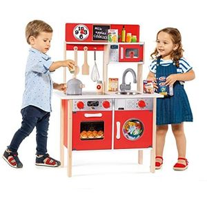 Keuken van hout, speelgoed, meerkleurig met meerdere accessoires (Grand Kitchen)