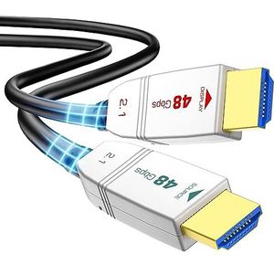 FeizLink 8K HDMI 2.1 glasvezelkabel 10M 4K 120Hz 8K 60Hz 48Gbps Dynamische HDR10 / eARC/HDCP 2.3 Compatibel met RTX 3080 3090 Xbox-serie X PS5 LG C9 Samsung Q90T TCL Sony