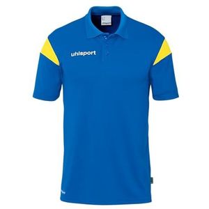 uhlsport Squad 27 Poloshirt voor heren, dames en kinderen, T-shirt met polokraag, azuurblauw/limoengeel, 3XL