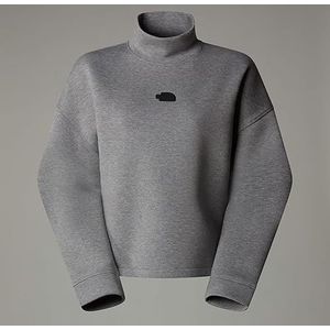 The North Face Mock Neck Relaxed Sweater voor dames Metallic Silver Heather XL