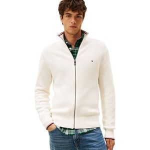 Tommy Hilfiger Heren RWB Rib Zip Through MW0MW41517 Zip Through Trui, Geel, M, Geel (ivoorbloemblaadje), M