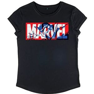 Marvel Women's Avengers Classic Strange T-shirt met opgerolde mouwen, zwart, L, zwart, L