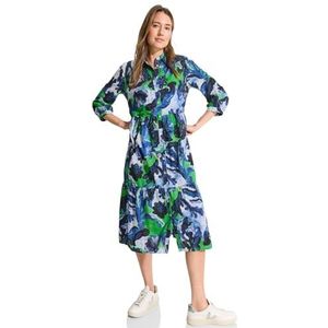 Cecil B144063 midi-jurk voor dames, met print, vanillewit, M, Vanille Wit, M