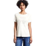 STREET ONE - T-shirt - Offwhite - Met Belettering Artwork