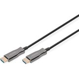 DIGITUS HDMI AOC Hybride glasvezelkabel - HDMI 2.0b - 20m - Ultra HD 4k/60Hz - Ethernetkanaal - HDR ARC HDCP 2.2 - compatibel met TV/projector/monitor - vergulde contacten - zwart