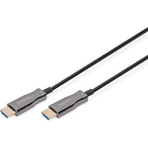 DIGITUS HDMI AOC Hybride glasvezelkabel - HDMI 2.0b - 20m - Ultra HD 4k/60Hz - Ethernetkanaal - HDR ARC HDCP 2.2 - compatibel met TV/projector/monitor - vergulde contacten - zwart
