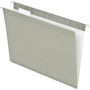 Pendaflex Versterkte hangende bestandsmappen, lettergrootte, grijs, 1/5 knippen, 25/BX (4152 1/5 GRA)