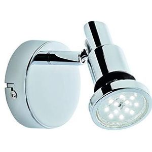 Briloner Lampen - LED-spot, wandspot, badlamp, badlamp, IP44, spot draai- en zwenkbaar, 1x GU10, 4 Watt, 400 lumen, 3.000 Kelvin, chroom, 80x106mm (DxH), 2992-018
