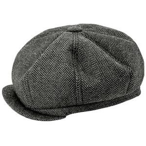 WIDMANN 09844 - jaren 20 muts, grijs, schuifmuts, barrett cap, Charleston