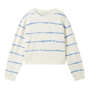 TOM TAILOR Sweatshirt voor meisjes, 35256 - Tie Dye Stripe Blue, 140 cm