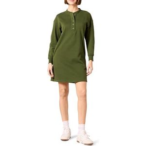 Amazon Essentials Gebreide Henley Sweatshirtjurk voor dames (verkrijgbaar in grote maten), donker olijf, XL