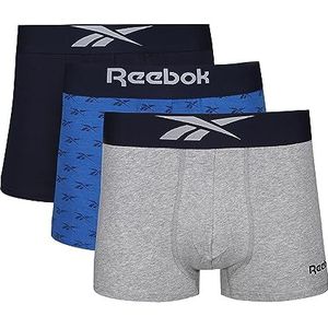 Reebok Boxershorts voor heren, Grijs Marl/Vector Blauwe Print/Navy, XL