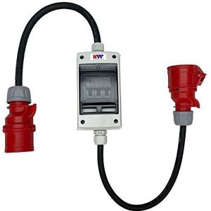 NW Powersolutions - NW10060 - CEE-adapter - 32A stekker op 16A - 400V - IP44 met stroomonderbreker