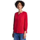 Street One - Dames Blouse - Rood - Katoen - Tape-details op 3/4-mouwen