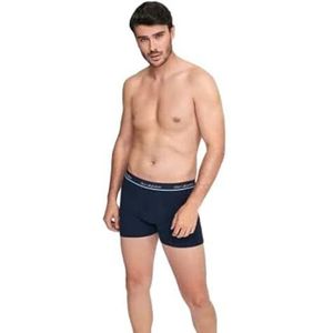 DON ALGODON Set van 12 zachte, ademende en robuuste boxershorts voor heren, comfortabele boxershorts voor heren met modern design en buitengewone duurzaamheid, marineblauw/grijs/groenblauw, M