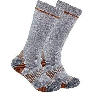 Carhartt Midweight Sok voor heren, synthetische wol, verpakking van 2 stuks, grijs, XL