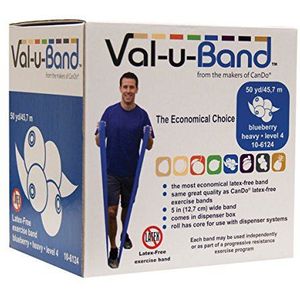Trainingsband/gymnastiekband, lengte 45 m, Val-u-Band®, latexvrij - bosbessen (medium)