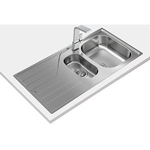 Gootsteen - Inbouwspoelbak - Roestvrijstaal - Met Afdruipvlak en 2 Wastafels