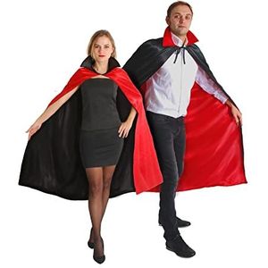 Cape Cloak reversible vampire with lapel revers (One size adult), red/black