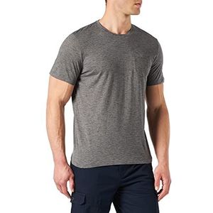 TOM TAILOR Uomini Basic T-shirt met borstzak 1031565, 30053 - Grey Olive Triple Stripe, S