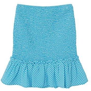 NAME IT Nlfeckali Rok voor meisjes, Zwemcap/Checks: zwempet/Iced Aqua, 140 cm