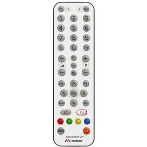 MELICONI EasyClean 2+ | 2-in-1 universele afstandsbediening voor tv en decoder. Ideaal voor gebruik in de keuken. Dankzij het waterdichte toetsenbord kan het met extreem gemak worden gereinigd en